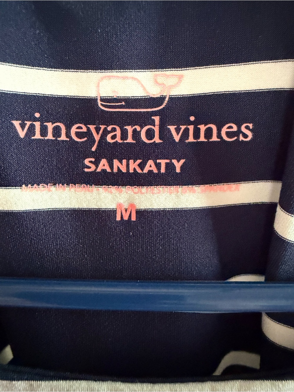 Vineyard Vines Navy and White Striped Long Sleeve Quick Dry Dress - Picture 2 of 3